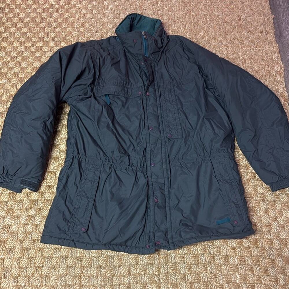 Vintage Patagonia Women's Insulated Parka Jacket Grey Navy Purple Sz Large